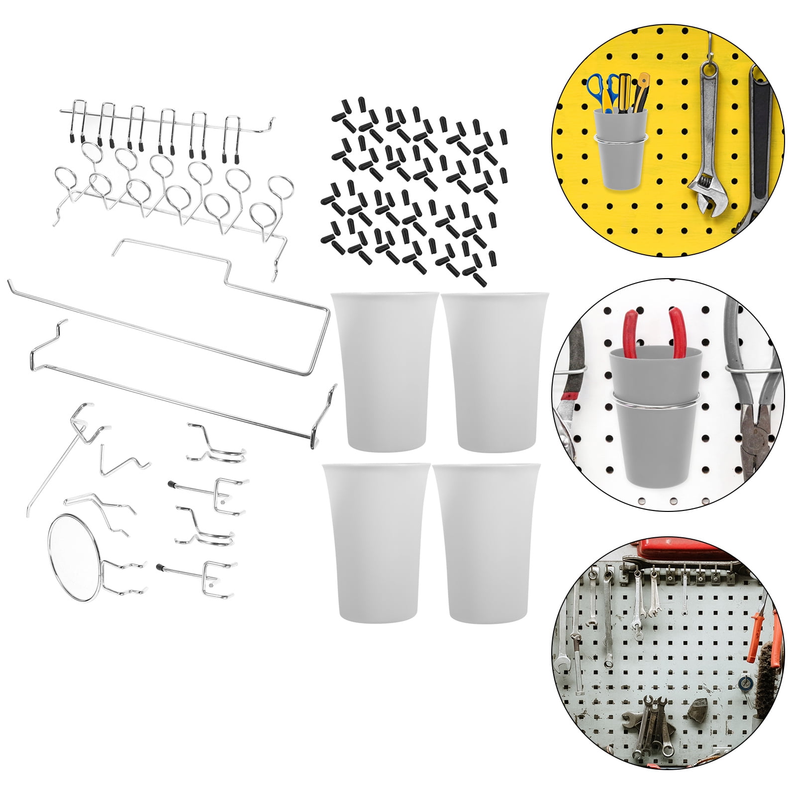 WRISTBIQUE 1 Set Pegboard Hook Set Pegboard Hooks Wall Display Craft Room Organizers And Storage Stainless Steel Silver
