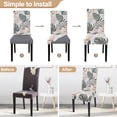 thumbnail image 4 of Printed Dining Room Chair Covers Set of 6, Stretch Kitchen Chair Covers Washable Parsons Chair Slipcover Removable Dining Chair Protectors for Hotel,Ceremony (Tropical Leaf Pattern), 4 of 6