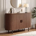 thumbnail image 6 of ROGALIS 40" Sliding Tambour Door Buffet Cabinet, Sideboard with Adjustable Shelves for Kitchen Living Room Hallway Entryway, Walnut, 6 of 6