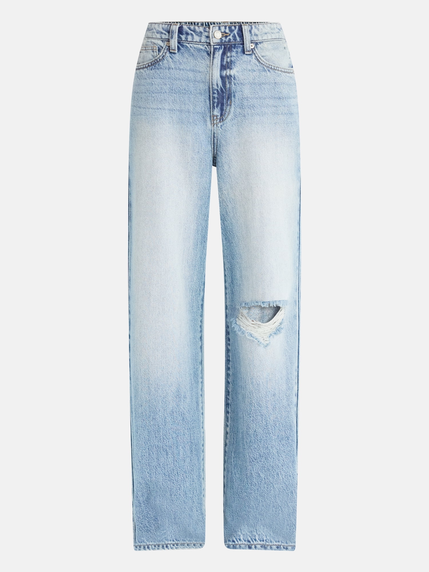 No Boundaries High Rise Baggy Wide Leg Jeans, 34'' Inseam, Women's and Women's Plus, Sizes XXS-4X