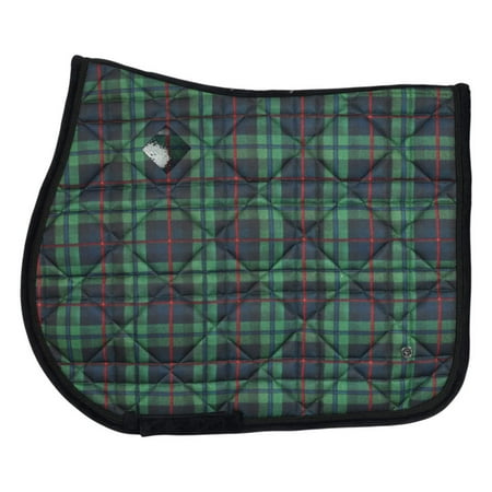 Dapplebay Holiday Plaid Jump Saddle Pad - Green-Cob