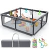 Baby Playpen, Bubblbay 79x71" Extra Large Playpen for Toddlers with Ocean Balls, Portable Playpen for Babies, Indoor & Outdoor Kids Activity Play Yard with Gate