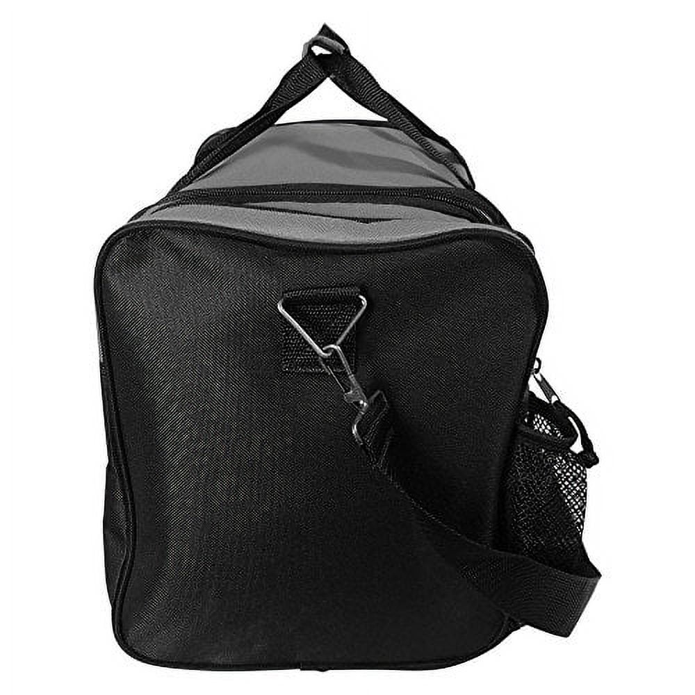 DALIX 17" Duffle Bag Sports Travel Gym Bag with Mesh Pockets in Gray