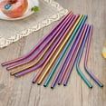 thumbnail image 3 of Deago Set of 8 Stainless Steel Straws Ultra Long 10.5 Inch Drinking Metal Straws For Tumblers Coffee Juice Cold Beverage (8 Straight|1 Brushes|Rainbow), 3 of 7