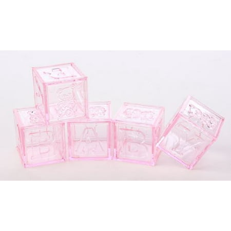 Adorable Baby Girl Pink Acrylic Alphabet Fillable Baby Blocks- For Showers, Decorating and More- 24 Total Blocks by Unknown