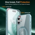 thumbnail image 2 of Allytechgroup iPhone 16 Magnetic Case with Rotating Stand, Multi Angle Viewing Stand Anti-Scratch Compatible with Magsafe & Car Mount Phone Case for Apple iPhone 16, Blue, 2 of 7