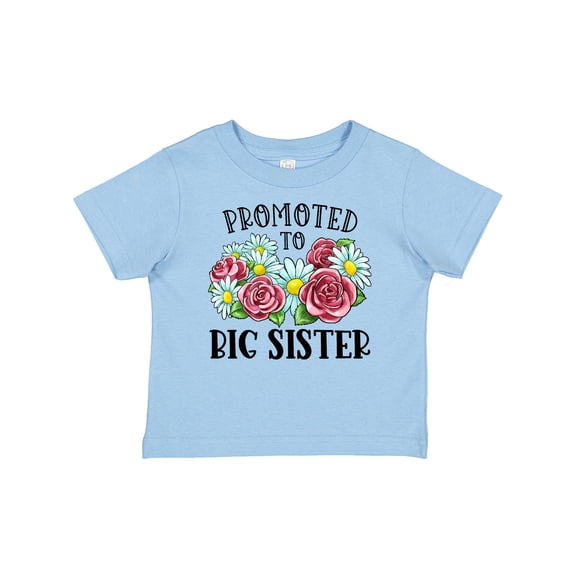 Inktastic Promoted to Big Sister with Flowers Girls Baby T-Shirt