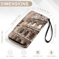 thumbnail image 6 of Womens Wallet Bifold Ladies Cluth Bag Wristlet Wrist Strap Long Purse Rome Design, 6 of 6