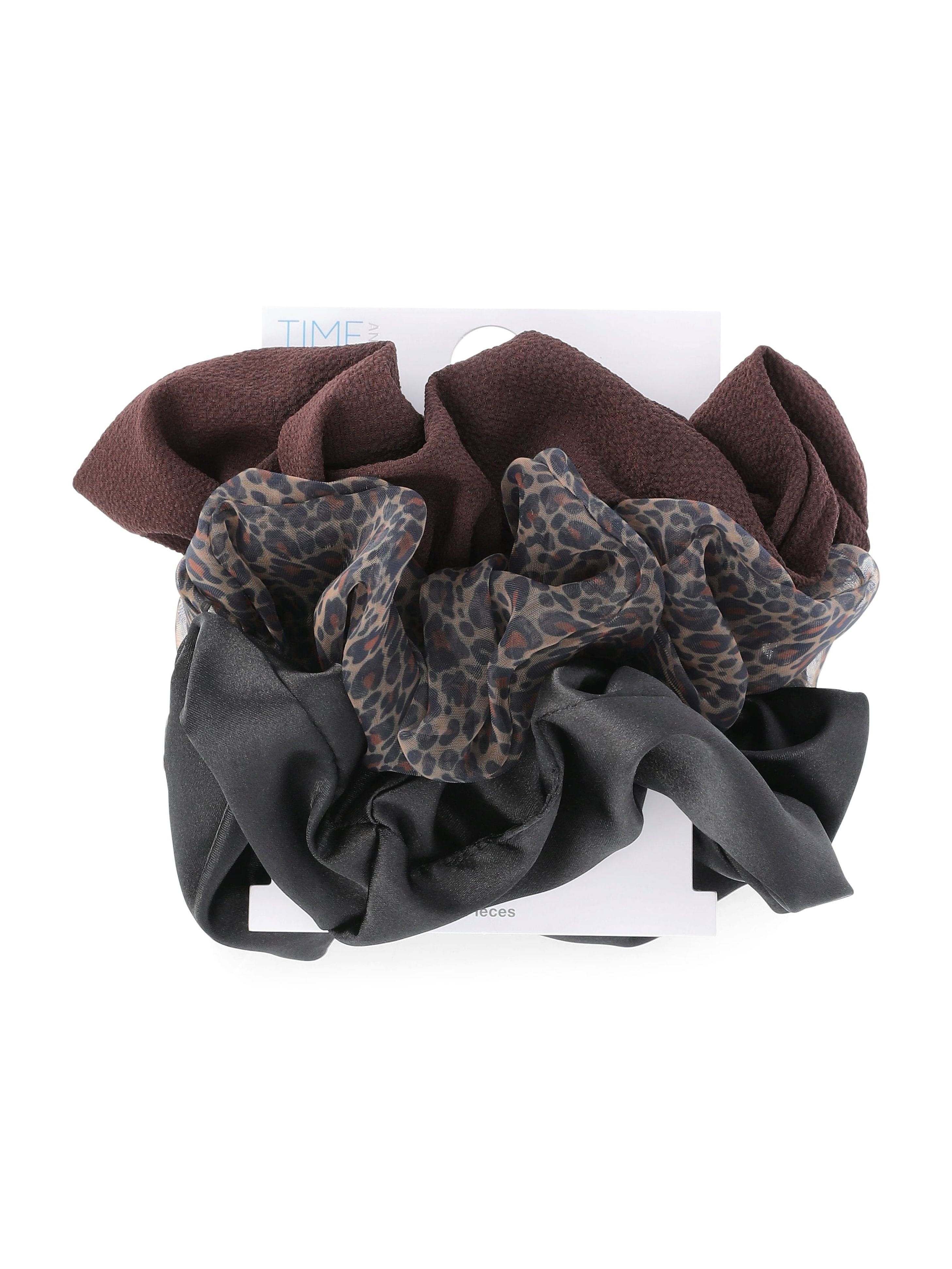 Time and Tru Women's Hair Ties, 3-Pack, Brown