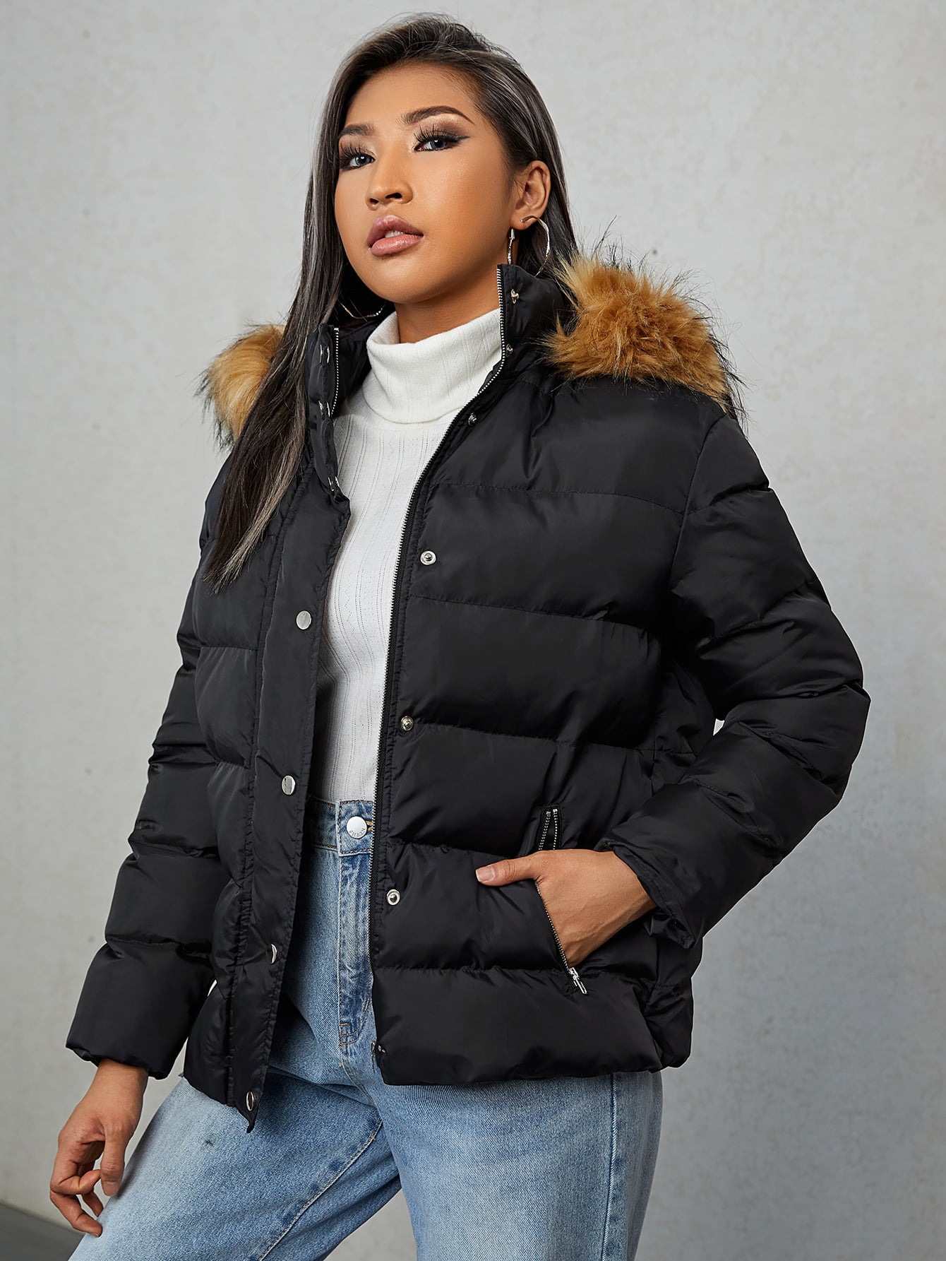 Womens Colour Block Contrast Jacket Quilted Padded Puffer Warm Thick Ladies Coat 