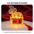 thumbnail image 4 of Abbraccia Linterna de bambú, luz redonda colgante hecha a mano, patrón de liebre, bendición festiva, decoración vintage, 4 of 6