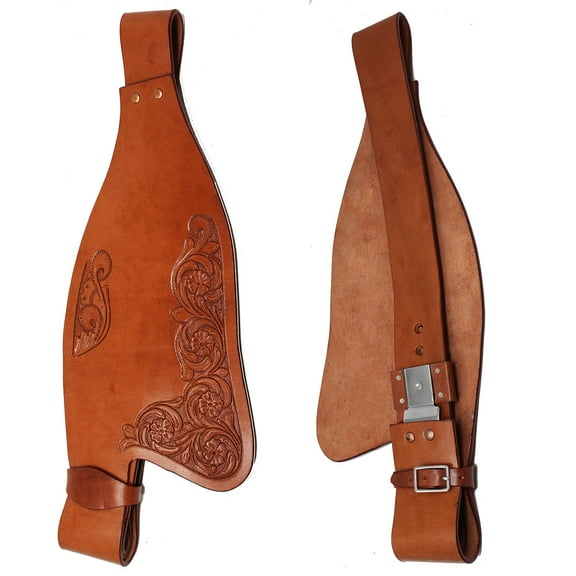 Horse Western Adult Tooled Leather Replacement Saddle Fender Pair 5219DT