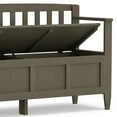 thumbnail image 2 of Simpli Home Brooklyn 48 inch Wide Solid Wood Contemporary Entryway Storage Bench in Farmhouse Grey, 2 of 11