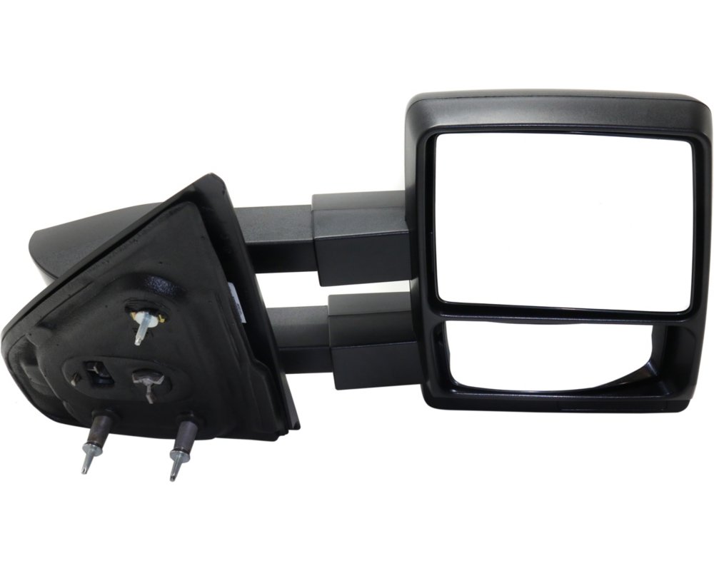 Towing Mirror Compatible With 2004-2014 Ford F-150 Right Passenger Side w/ Blind Spot Corner Glass Textured Black Kool-Vue