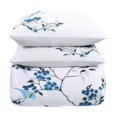 thumbnail image 1 of Blue and White Queen 100% Cotton 200 Thread Count Washable Duvet Cover Set, 1 of 5