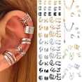 thumbnail image 2 of Pendientes de Clip de hojas de Color plateado LATS para mujeres y hombres, creativo Simple C, manguito de oreja, conjunto de Clip de oreja sin perforación, regalo de joyería de tendencia Dengxun unisex, 2 of 2