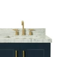 thumbnail image 4 of Ariel Taylor 37 In. Right Offset Rectangle Sink Vanity With Carrara White Marble Countertop In Midnight Blue, 4 of 11