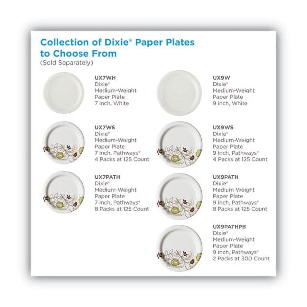 Pathways Soak-Proof Shield Mediumweight Paper Plates, Wisesize, 8.5" Dia, Green/burgundy, 125/pack