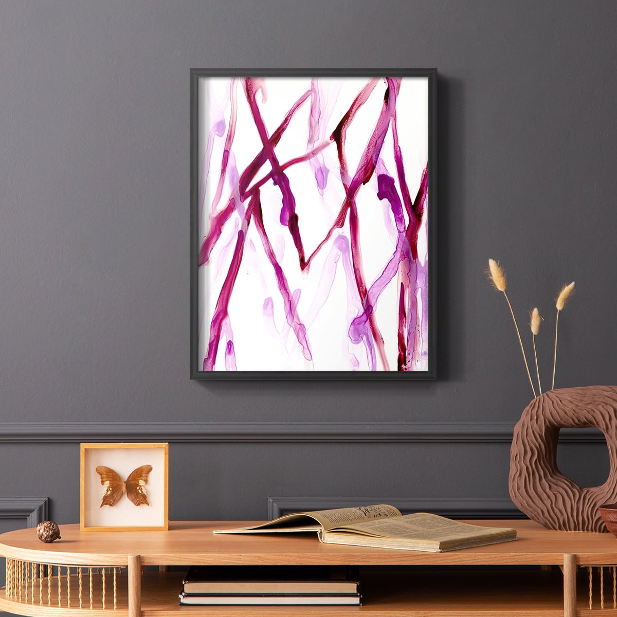 Runnel XV in Black Solid Wood 22 x 28 Framed Print