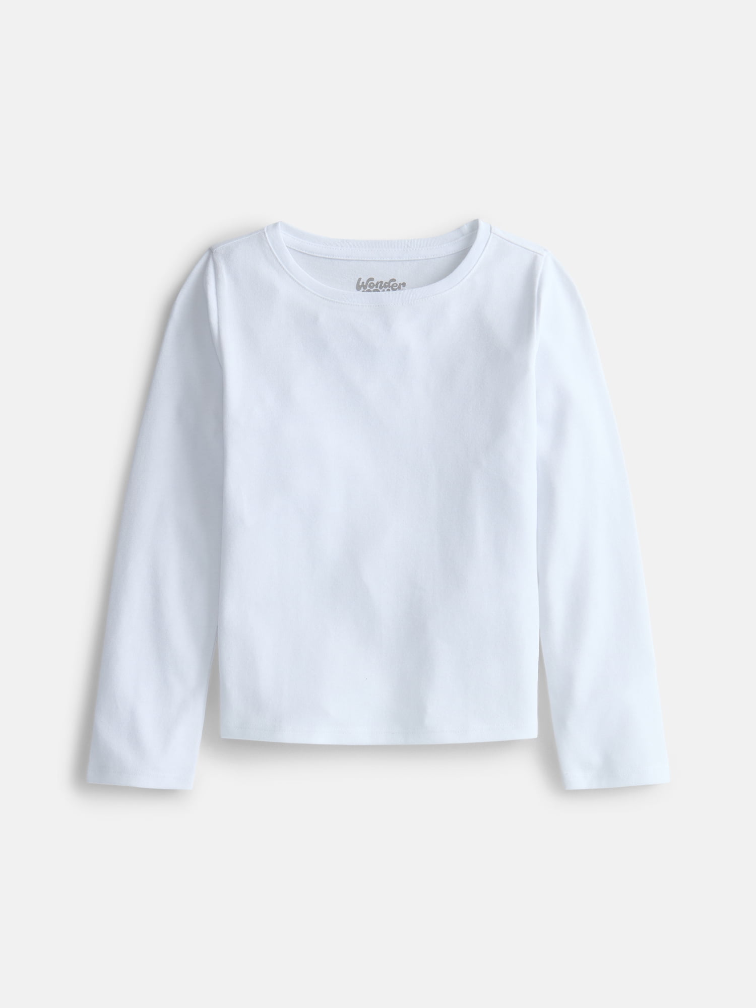 Wonder Nation Girls Kid Tough Tee with Long Sleeves, Sizes 4-18 & Plus