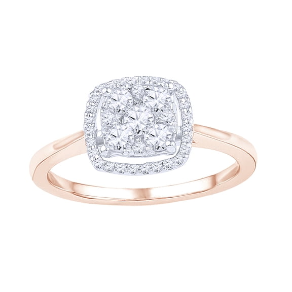 AFFY White Natural Diamond Cluster Frame Ring in 10k Rose Gold