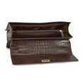 thumbnail image 2 of Top Grain Leather Croc Brown Briefcase Messenger Bag, 2 of 7