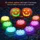 thumbnail image 5 of Paquete de 4 luces Led de calabaza para Halloween, luces Jack-o-lantern con pilas, luces de calabaza que cambian de Color a prueba de agua con temporizador/remoto Feliz Sencillez, 5 of 5
