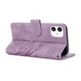 thumbnail image 6 of Nalacover Slim Wallet Case for iPhone 11, for Women Men, Embossed Pattern PU Leather Shockproof Magnetic Clasp Credit Card Slots Flip Kickstand Phone Case+Wrist Strap,Purple, 6 of 8