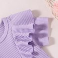 thumbnail image 4 of EGNMCR Robe pour Enfants, Robe à Manches Courtes à Col Rond pour Tout-Petits Bébés Filles Été Couleur Sans Manches + Jupe Imprimée + Bandeau Ensemble Robe Fille, 4 of 9