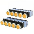 thumbnail image 2 of 10 Pcs BEM38-11DS(LA38) Self Lock Flat Button Switch 22mm with Indication Light(Yellow), 2 of 10