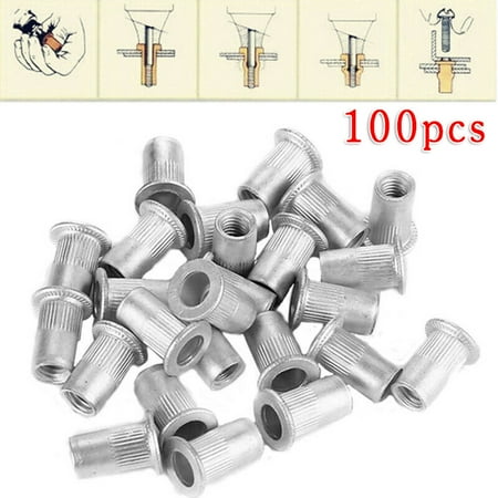 

100pcs Steel Aluminum Thread Rivet Nut Insert Nutsert M4 / M5 / M6 / M8 Set