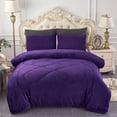 thumbnail image 3 of JML Fleece/ Sherpa Down Alternative 3-piece Comforter Set Purple King, 3 of 5