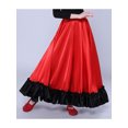 thumbnail image 5 of iiniim Kids Girls Ruffles Layers Long Skirt Spanish Flamenco Belly Dance Skirts Gypsy Folklorico A Red 180 Degree 7-8, 5 of 7