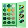 Green Eyeshadow Palette Highly Pigmented, DE'LANCI 15 Color Matte & Glitter & Shimmer Makeup Pallete,Long Lasting Eye Shadow Palette ,Emerald Green Eyes Makeup for Women and Girl