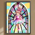 thumbnail image 1 of Cuadros Decorativos 5D DIY taladro redondo completo diamante pintura Ballet niña Kit decoración del hogar artesanía (K452) Wdftyju embutido en tela, 1 of 9
