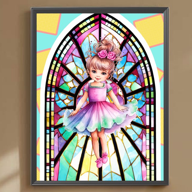 Cuadros Decorativos 5D DIY taladro redondo completo diamante pintura Ballet niña Kit decoración del hogar artesanía (K452) Wdftyju embutido en tela