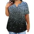 thumbnail image 1 of Blouses pour Femmes, Hauts Grande Taille pour Femmes Blouse à Col en V Blouse Décontractée Ample d'Été à Manches Courtes, 1 of 5