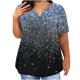 thumbnail image 1 of Plus Size Mujeres Blusas Cuello en V Casual Suelto Verano Blusa de Manga Corta para el Uso Diario Y Casual, 1 of 5