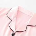 thumbnail image 3 of AherBiu Plus Size Satin Pajamas for Women Set Long Sleeve Button Down Shirts with Pants 2 Piece Loose Sleepwear, 3 of 3