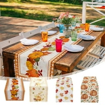 Lwlmwt Fall Decortations for Home,Thanksgiving Autumns Pumpkin Table Runner Maple Leaf Orange Plaid Kitchen Table Decoration Suitable For Harvests Thanksgiving Holiday Party Table Use,Gift for Home