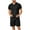Black, variant on Vedolay Summer Short Sets Men 2 Piece Outfits Men's 2 Piece Outfits Tropical Hawaiian Short Sleeve Button Shirt and Drawstring Shorts Set,Black XL