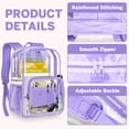 thumbnail image 2 of DAKIMOE Clear Backpack Heavy Duty Stadium Approved PVC Transparent Backpacks for Adults School Travel, 2 of 6