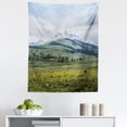 thumbnail image 1 of Epic Nature Tapestry, Landscape Mountain Scenery Walking Trail Forest Meadow Cloudy Sky, Fabric Wall Hanging Decor for Bedroom Living Room Dorm, 5 Sizes, Laurel Green Pale Blue, by Ambesonne, 1 of 1