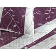 thumbnail image 3 of Ambesonne Autumn Vibes Quilted Bedspread Set 3 Pcs, Modern Leaves Branch, Queen, Mauve Off White Purple, 3 of 4