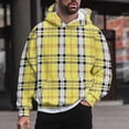 thumbnail image 2 of KDFJPTH Hoodie Sweatshirt for Men Hooded Collar Hoodies Tops Plaid Print Yellow Xxxxl, 2 of 3