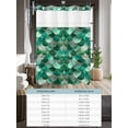 thumbnail image 6 of No Hook Cloth Fabric Shower Curtain with Snap in Liner, Turquoise Ombre Scale Waterproof Shower Curtains Set with See Through Top Window, Abstract Art Ocean Coastal Bath Curtains Shower 48"x72", 6 of 6