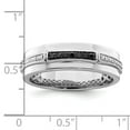 thumbnail image 5 of Solid 925 Sterling Silver White and Black Diamond Men's Ring Band Size 10.5 (.13 cttw.), 5 of 7