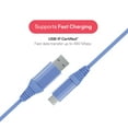 thumbnail image 3 of onn 6ft USB-C to USB-A Charging Cable, USB-IF Certified, Blue - Compatible with iPhone 16 Series, iPhone 15 Series, Samsung Galaxy, Note, Pixel Devices iPad Pro, & More, 3 of 6