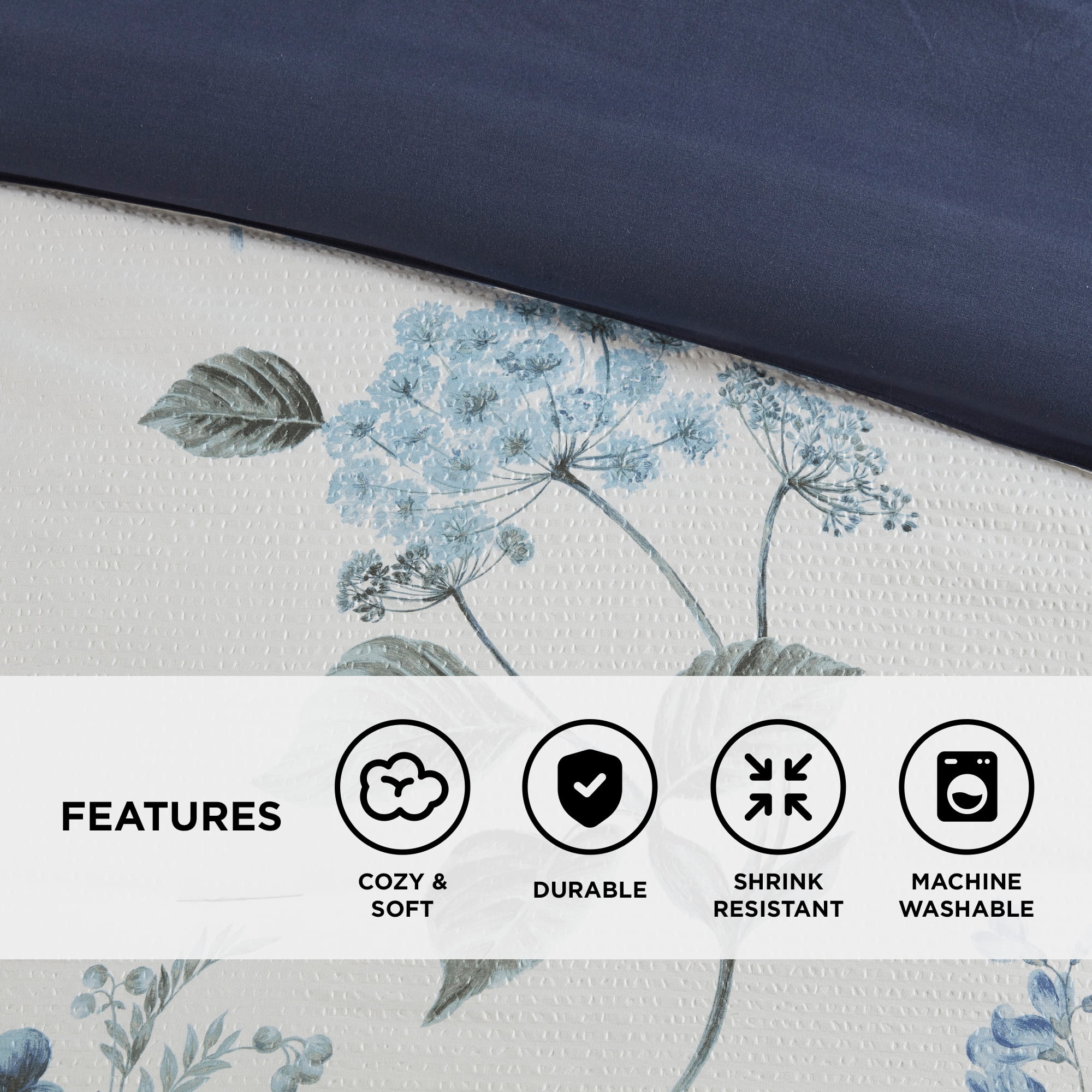 Madison Park 7-Piece Seersucker Comforter Set with Blanket,King, Blue