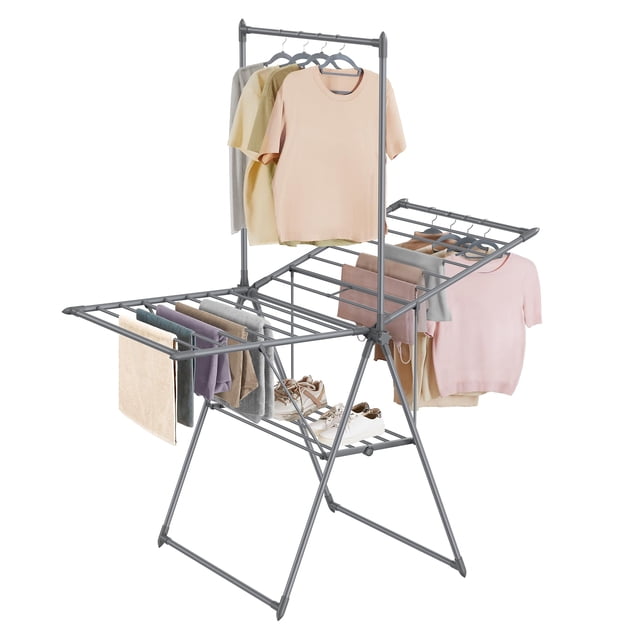 Tendedero de ropa SONGMICS plegable de 2 niveles con 24 rieles Gr